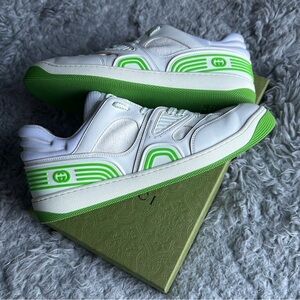Gucci White and Green basketball Sneakers